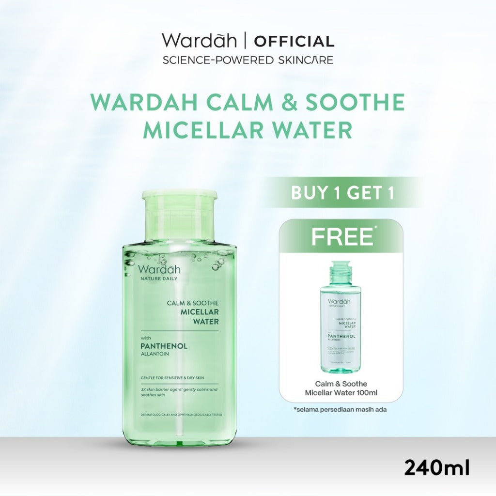 WARDAH Micellar Water All Series Perfect Bright Calm and Soothe Nature Daily Acnederm Lightening Oil Infused Pembersih Wajah Make Up Remover Waterproof Tanpa Bilas Skincare