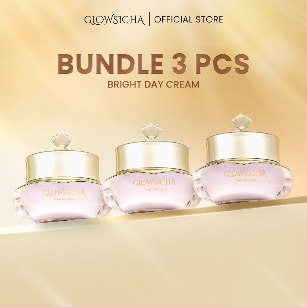 Glowsicha - Bright Day Cream tone up cerah moisturizer Pelembab Bercahaya Krim Siang Dengan Niacinamide brightening wajah cream pemutih wajah day cream Night Cream whitening skincare glowing BB cream Membantu Mencerahkan Wajah moist