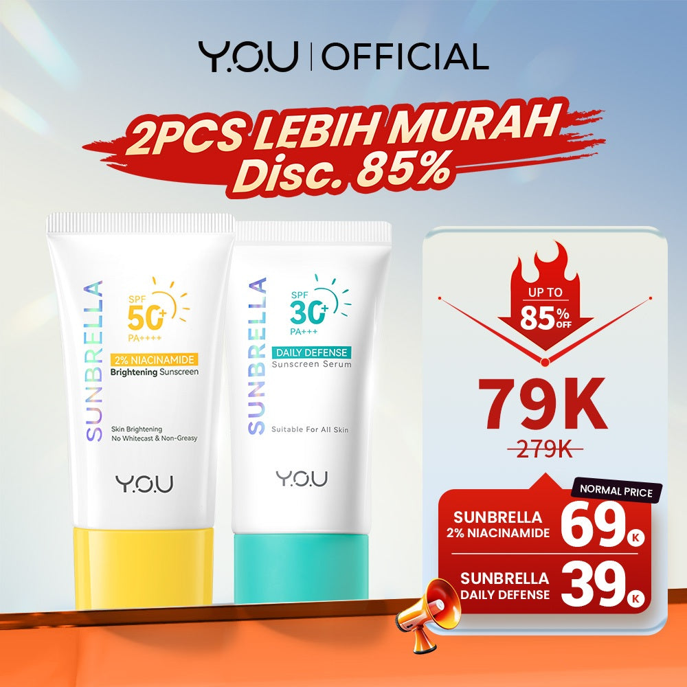 YOU Sunbrella Daily Defense Sunscreen Serum SPF30 Tabir Surya UVA UVB Blue Light Lightweight Skincare Dry Skin [Best Selling]