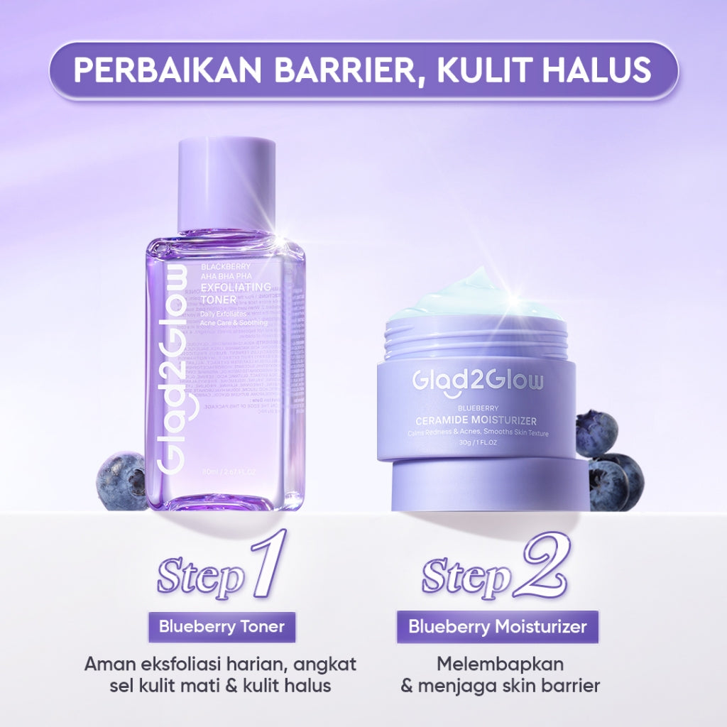 Glad2Glow Toner Complete Series 80ml-Brighten/Acne Toner/Barrier/Exfoliating toner-Skincare toner badan face mist hydrating toner centella toner wajah eksfoliasi water g2g toner hydrating gloglowing brightening exfoliasi glycolic madeca g2g official store