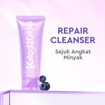 Glad2Glow Blueberry Ceramide Low pH Gel Cleanser facial wash skincare face wash sabun cuci muka cleansing balm exfoliating exfoliasi wajah sabun muka pembersih wajah Memperbaiki penghalang kulit tetap terhidrasi wajah G2G g2glow official store