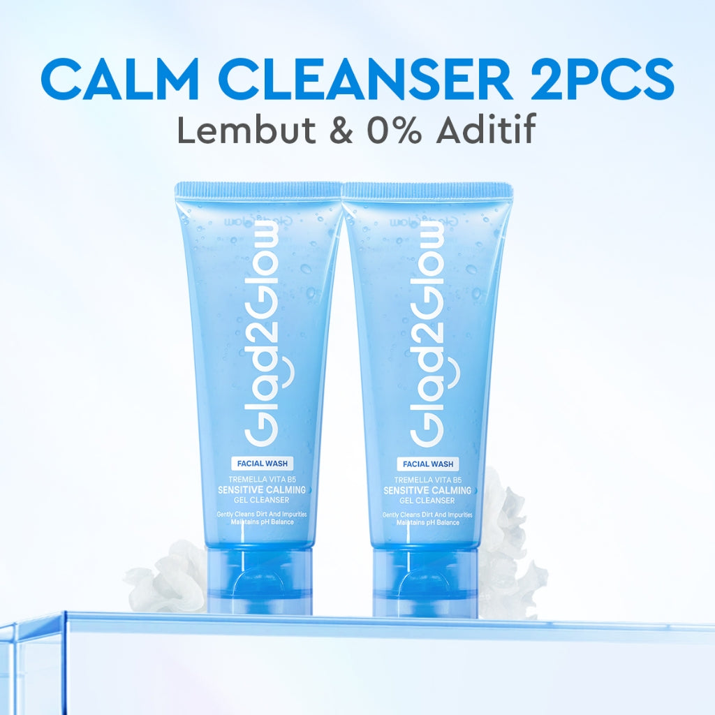 Glad2Glow Tremella Vita B5 Sensitive Calming Gel Cleanser facial wash skincare face wash sabun cuci muka cleansing balm exfoliating exfoliasi wajah sabun muka pembersih wajah Menenangkan kulit sensitif menghidrasi & menutrisi kulit g2glow official store