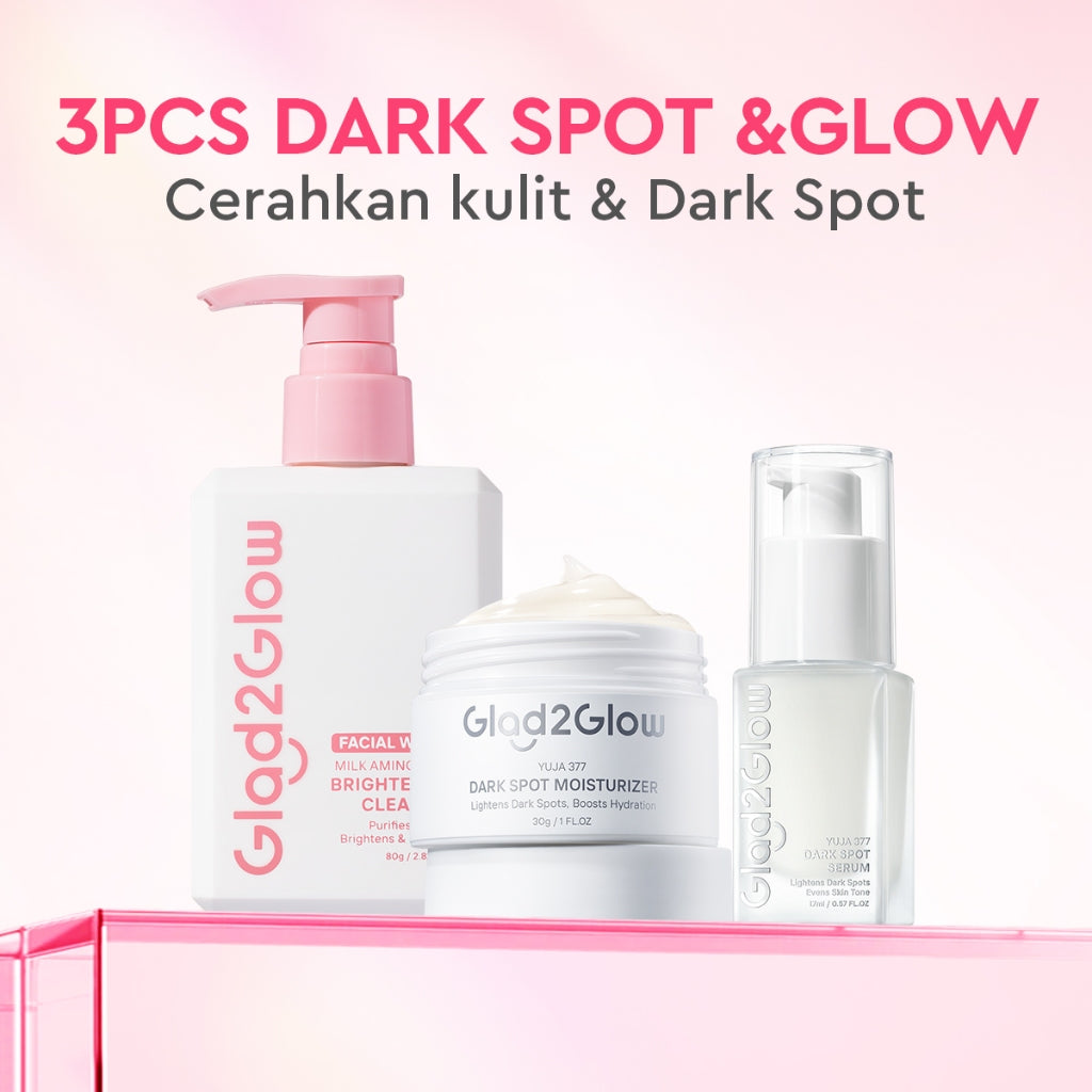 [ORDER NOW, HEMAT 30K]Glad2Glow Symwhite377 Dark Spot Bundle 7PCS-Yuja Skincare Cerah Brightening Moisturizer+Dark Spot Serum+Cleanser+Retinol Moisturizer+ Retinol Serum+Toner+Clay Stick Meringankan flek hitam mencerahkan warna kulit g2glow official store