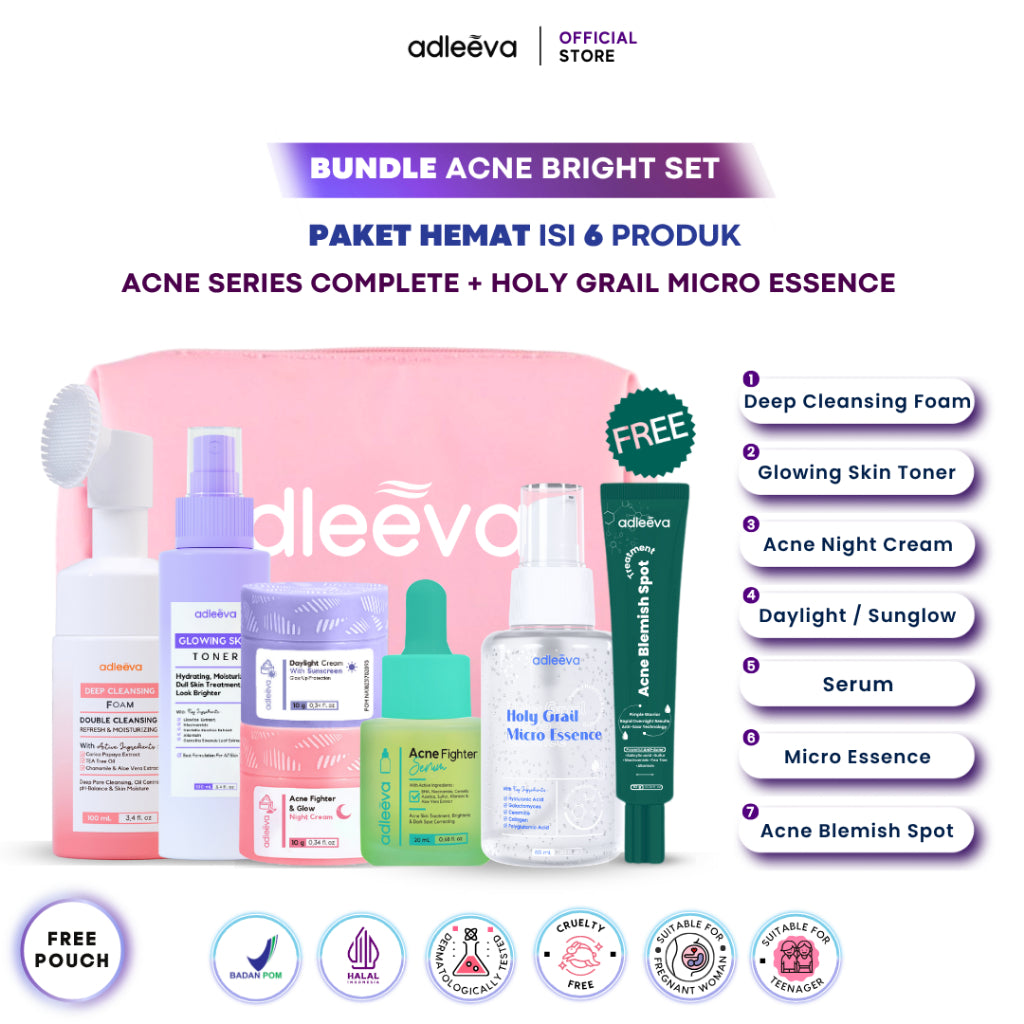 ADLEEVA - [BUNDLE SET] ACNE / WHITENING GLOWING SET (Paket Complete + Moisturizer + Essence) (PAKET HEMAT UNTUNG BANYAK)
