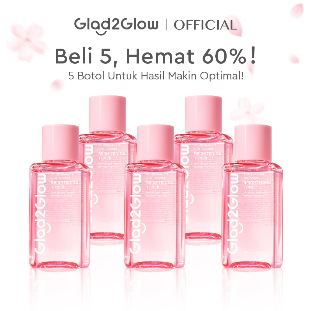 [Hemat 5PCS]Glad2Glow Toner Complete Series-Brightening/Acne care/Barrier/Exfoliating-Skincare toner badan face mist hydrating toner centella toner wajah eksfoliasi water toner hydrating gloglowing brightening exfoliasi glycolic g2glow official store