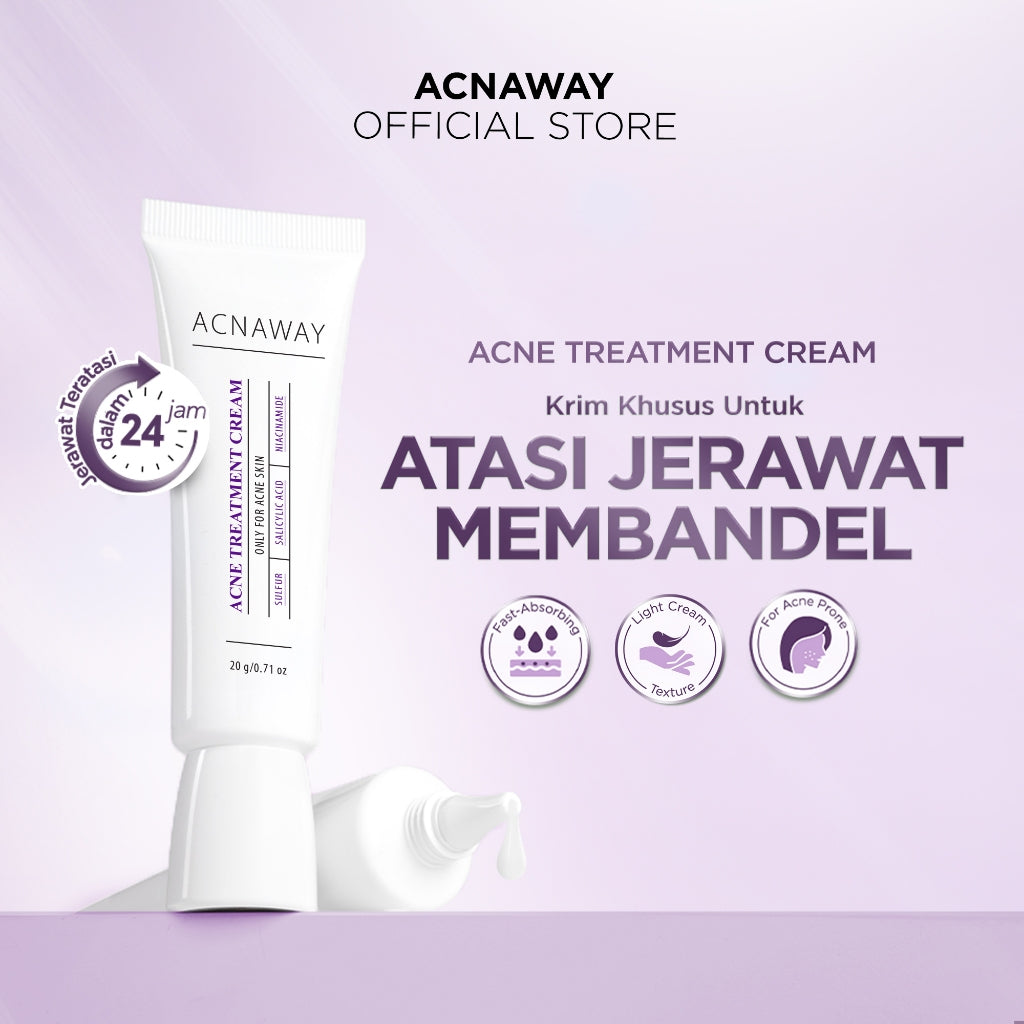 ACNAWAY Acne Treatment Cream - Krim Totol Jerawat Membandel Niacinamide Obat Jerawat Bruntusan Acne Spot Cream Untuk Mengeringkan Jerawat Meradang Anti Komedo Anti Bakteri Salep Jerawat Acne Care Menghilangkan Bekas Jerawat Acne Gel Sulfur Salicylic Acid