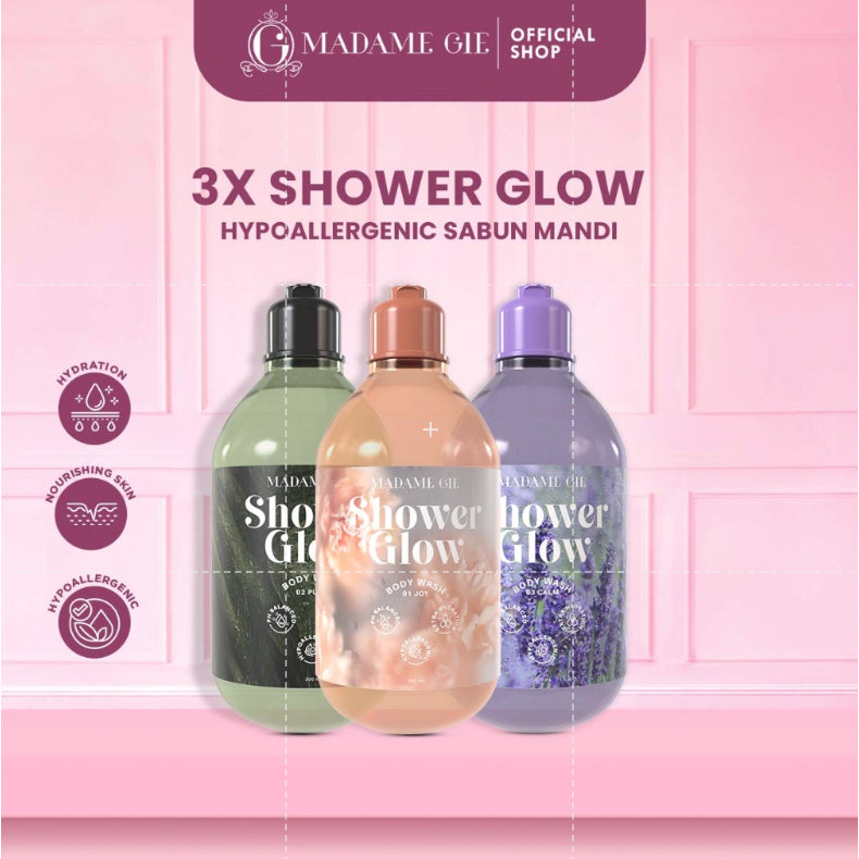 3X Madame Gie Shower Glow - Hypoallergenic Sabun Mandi Body Wash