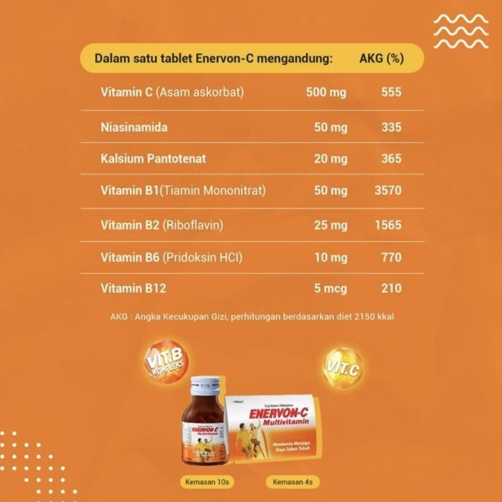 Enervon-C Multivitamin Suplemen Daya Tahan Tubuh 4 Tablet