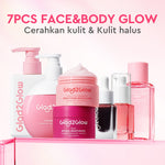 [Cocok Untuk Pemula] Glad2Glow Cerah Glowing Bundle all in 1 7in1-Brightening Moisturizer+Serum+Cleanser+toner+Peeling solution+Retinol 10%Niacinamide skincare paket pembersih perawatan kulit mencerahkan warna kulit pelembab wajah g2glow official store