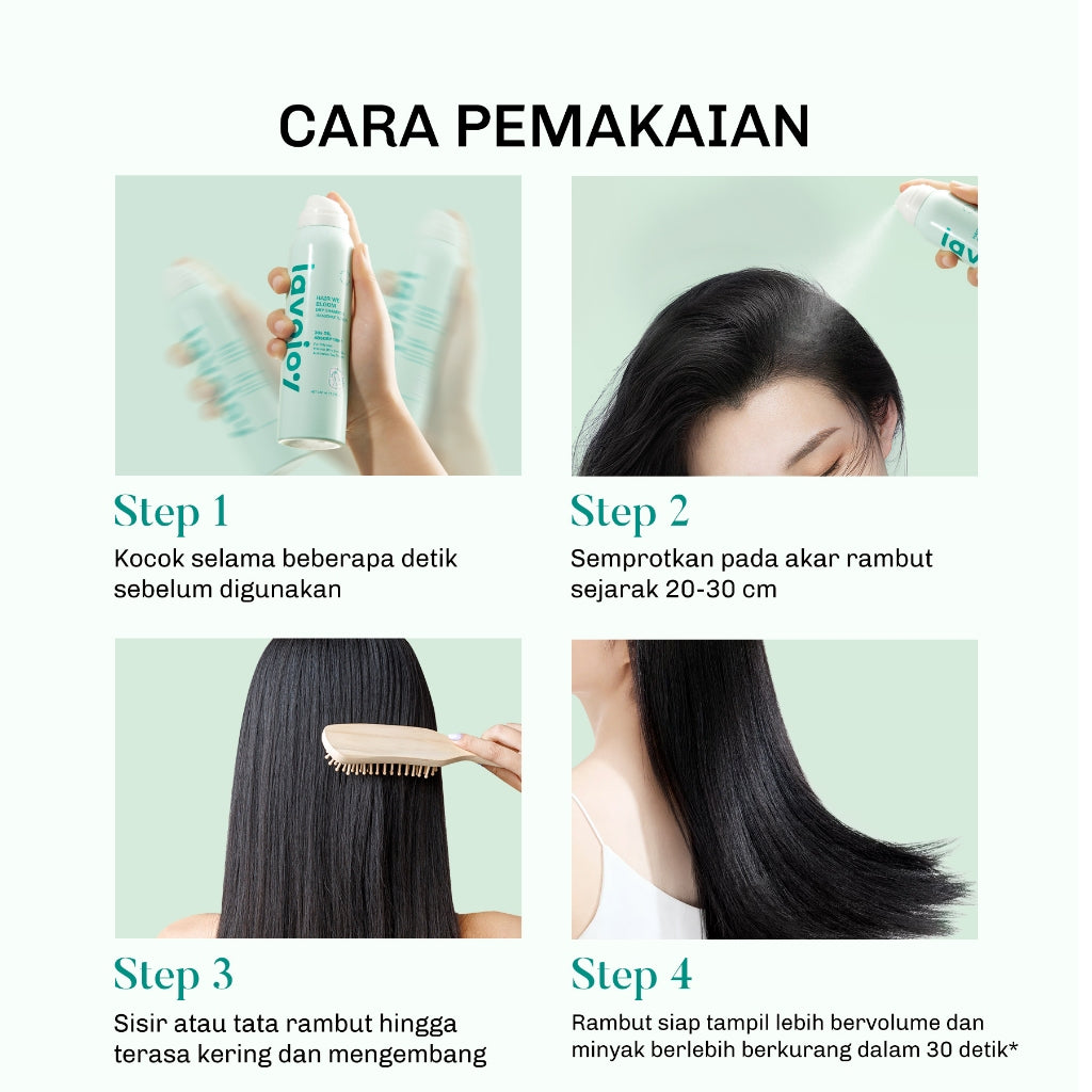 Lavojoy Hair We Bloom Dry Shampoo Season of Flower - Dry Shampoo Atasi Kulit Kepala Berminyak, Scalp Friendly, Tanpa Residu Putih, Dengan Kandungan Zinc PCA Dan Tea Tree Oil