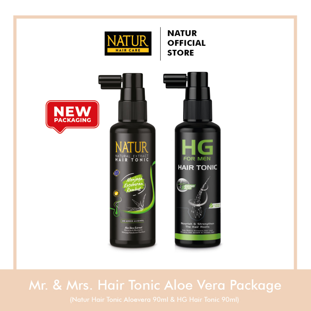 Mr. & Mrs. Hair Tonic Aloe Vera Package - Paket Couple Tonik Penyubur Rambut Perempuan dan Laki-laki