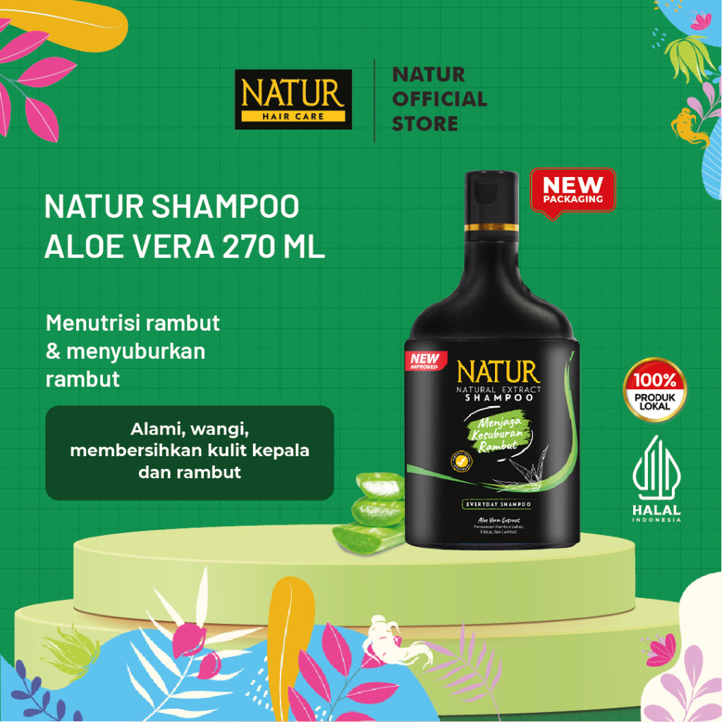 Natur Shampoo Aloe Vera 270 Ml  - Sampo untuk Melebatkan Rambut