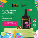 [NEW FORMULA] Natur Shampoo Argan Oil 140 ml - Shampoo Perawatan Rambut Diwarnai, Rusak, Kering, dan Bercabang