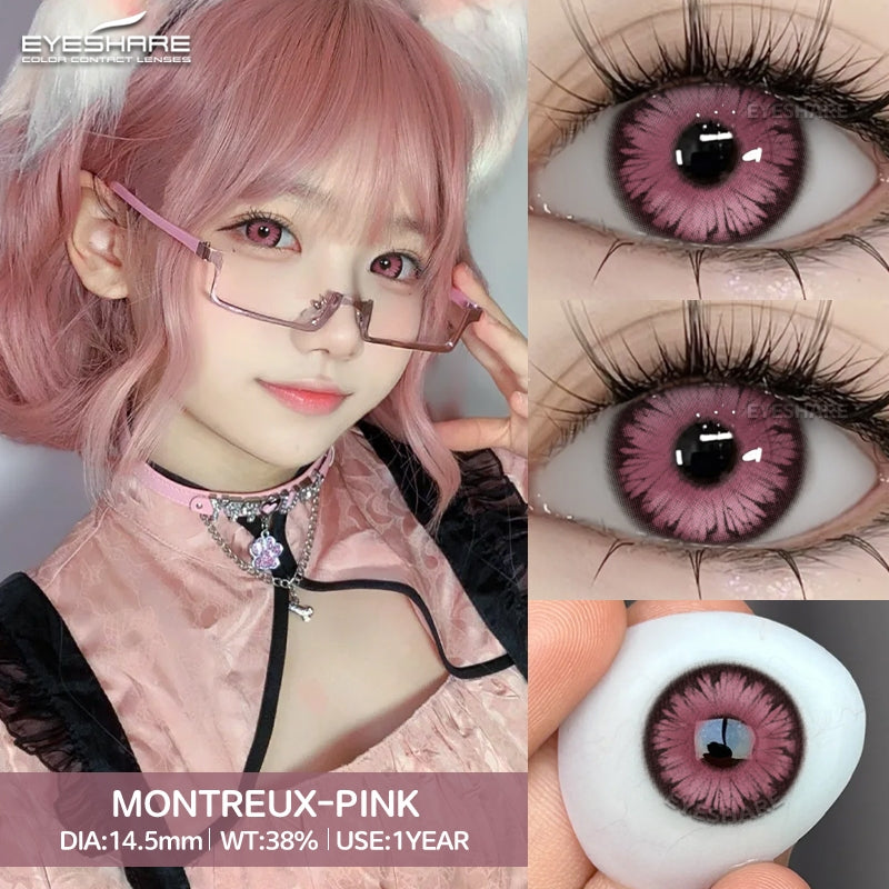 Eyeshare Softlens Cosplay Red 14.5mm 1Pasang Big Eyes Halloween Colored Contact Lenses