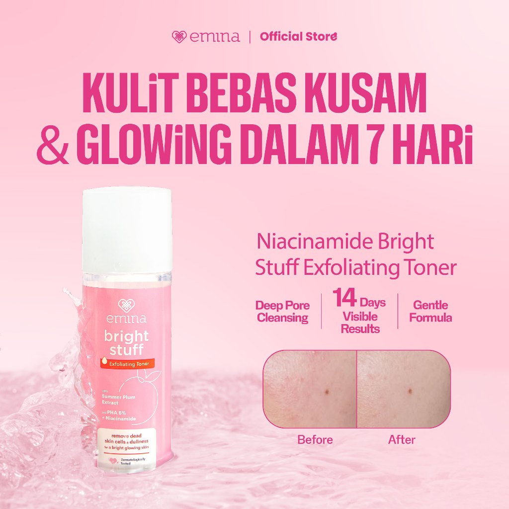NEW! Emina Bright Stuff Exfoliating Toner 100  ml