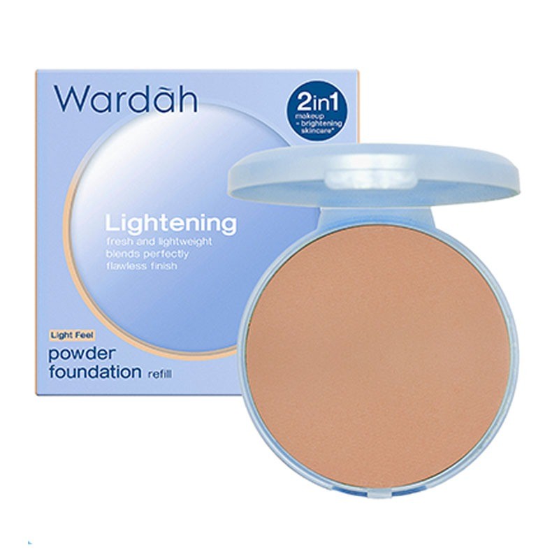 Wardah Lightening Powder Foundation Light Feel 12 g - Bedak Padat | Merah Jingga Official