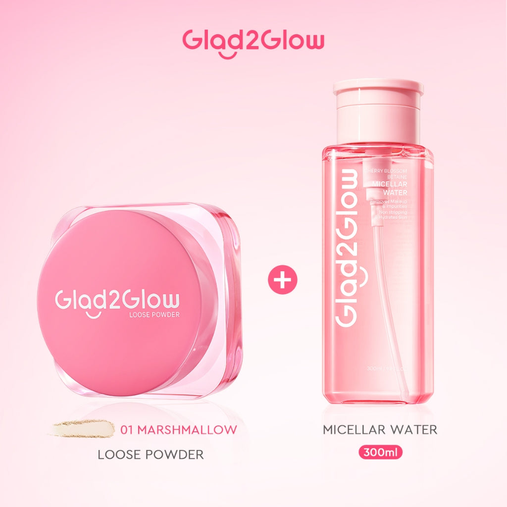 Glad2Glow Perfect Blur&Cover Loose Powder oil control Finishing Kontrol Minyak Tahan Lama Anti Luntur Halus Sempurna & Cover Tinggi bedak padat bedak tabur two way cake cushion foundation setting spray make up g2g glad2glow official store