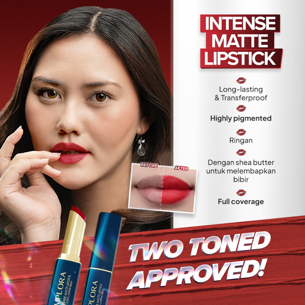 Implora Lipstick Intense Matte | Lipstik Transferproof Long-Lasting