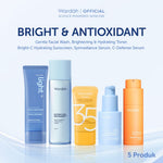 Paket Skincare Wardah Isi 5 pcs - Face Wash, Toner, Moisturizer Gel, Serum, & Sunscreen Paket Solusi Masalah Kulit - Skincare