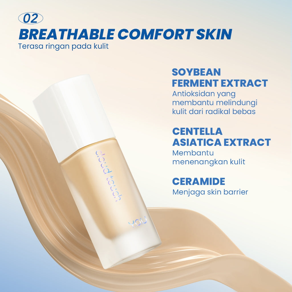 YOU Cloud Touch Skin Tint For ALL Skin Perfect Coverage Liquid Foundation Serum Tint 24h Matte Oil Control SPF 25