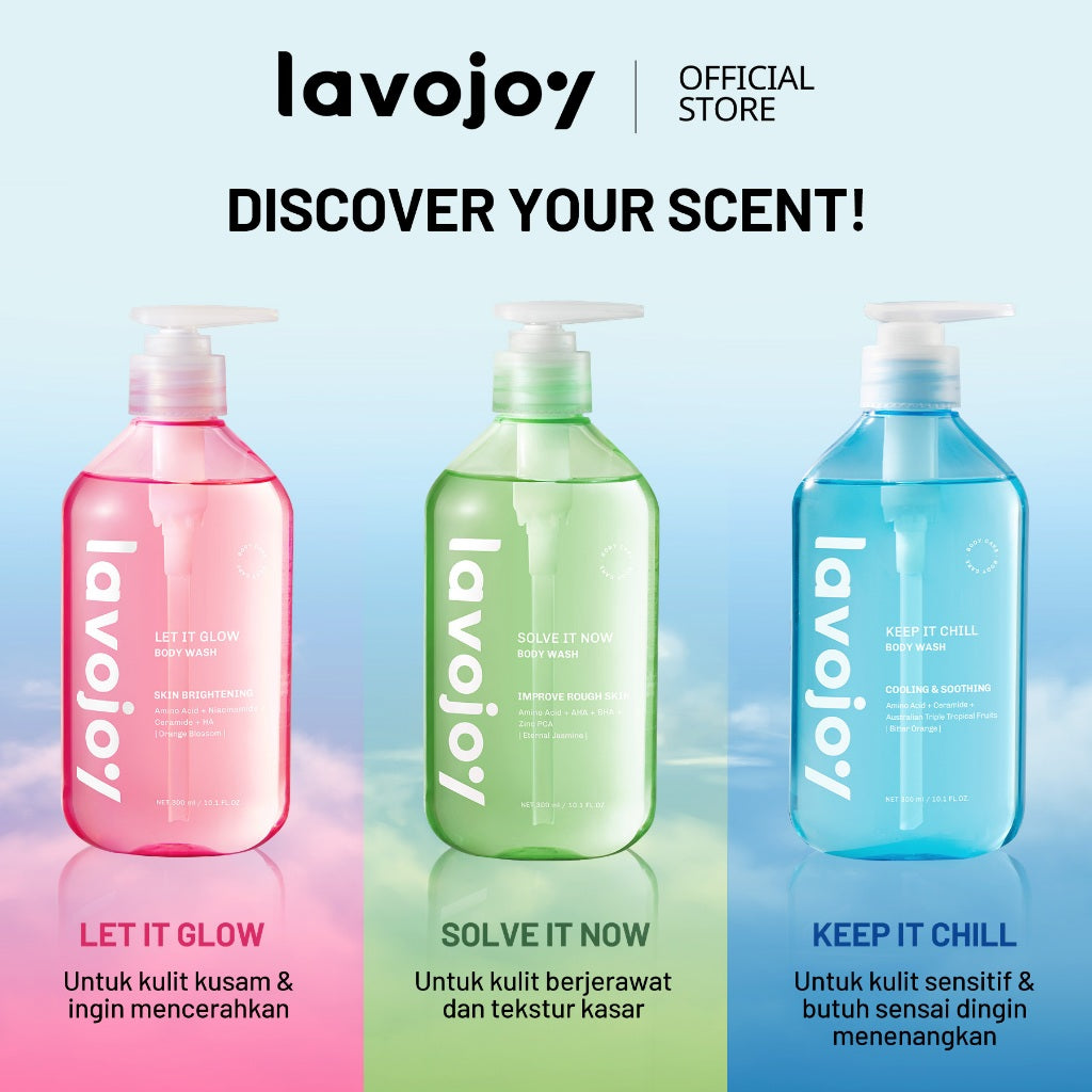 Lavojoy Let It Glow Deodorant Serum - Paket Perawatan Pencerah Ketiak & Kulit Tubuh, 72 Jam Perlindungan Bau & Keringat, Cepat Kering 5 Detik, Aman Kulit Sensitif, Niacinamide + Vitamin C