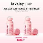 Lavojoy Let It Glow Deodorant Serum - Paket Perawatan Pencerah Ketiak & Kulit Tubuh, 72 Jam Perlindungan Bau & Keringat, Cepat Kering 5 Detik, Aman Kulit Sensitif, Niacinamide + Vitamin C