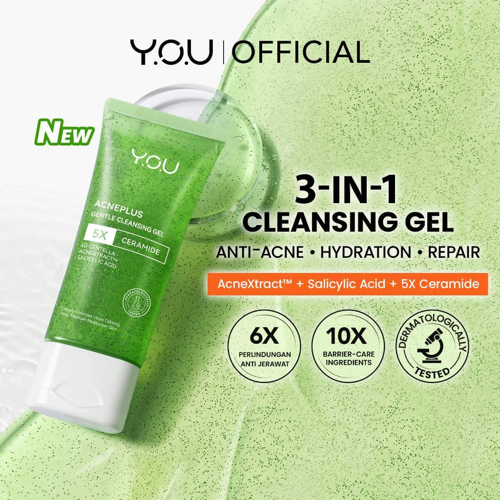 YOU Hy! Amino Facial Wash 100g Anti Acne, Hydrating, Brightening, Oil Control Sabun Cuci Muka