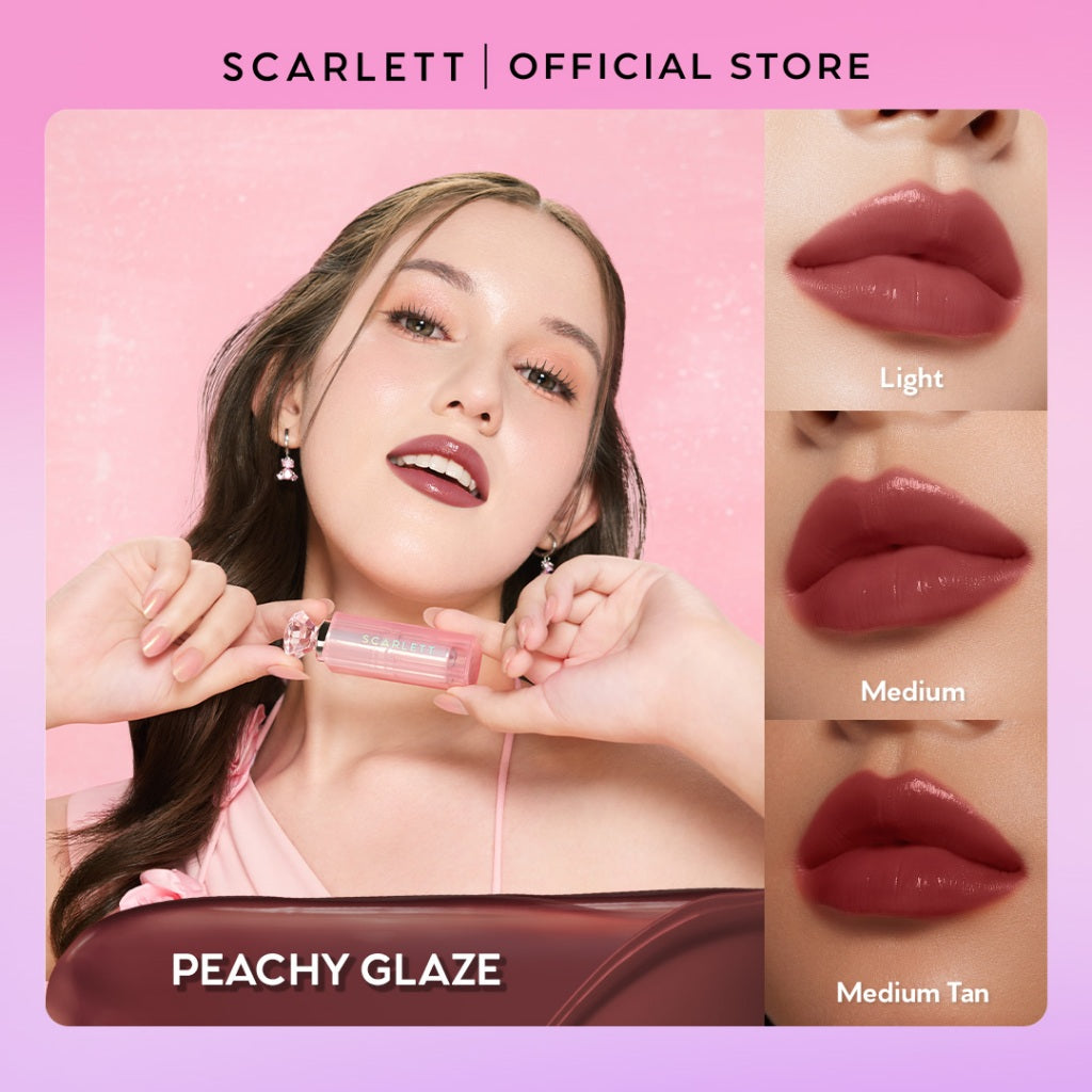 [IN VITRO SPF 50+ PA++++] SCARLETT GLASS GLOW TINTED LIP BALM - Moisturizing & hydrating, natural lip color, plumpy lips, cover bibir gelap, mencerahkan bibir | anti bibir kering dan gelap