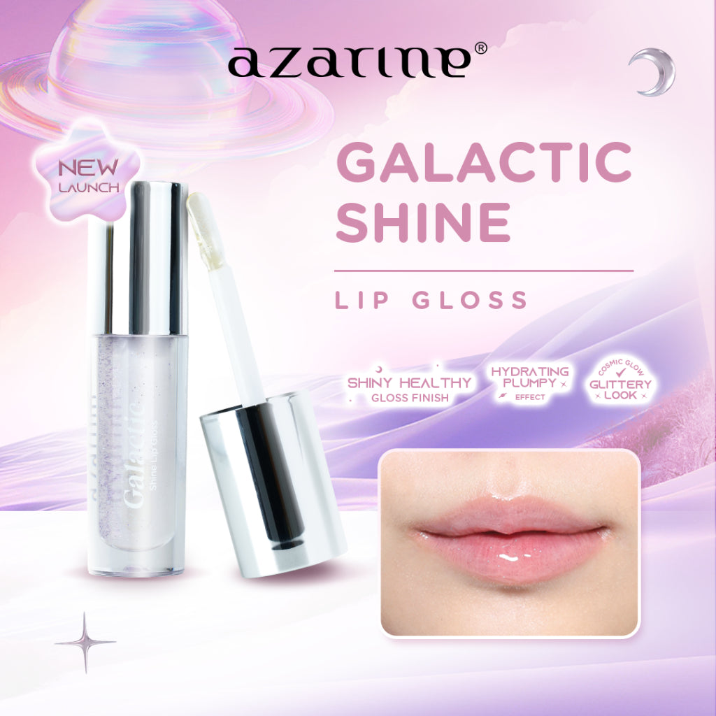 Azarine Gloss Glow Bundle [3 PCS] Invisipore Primer Sunscreen SPF 50 PA++++ Primer Makeup Pore Blurring Tahan Lama + Tinted Lippie Cake Liptint Longlasting + Galactic Shine Gloss Melembabkan Menutrisi Bibir Kering Pigmented Color Lightweight