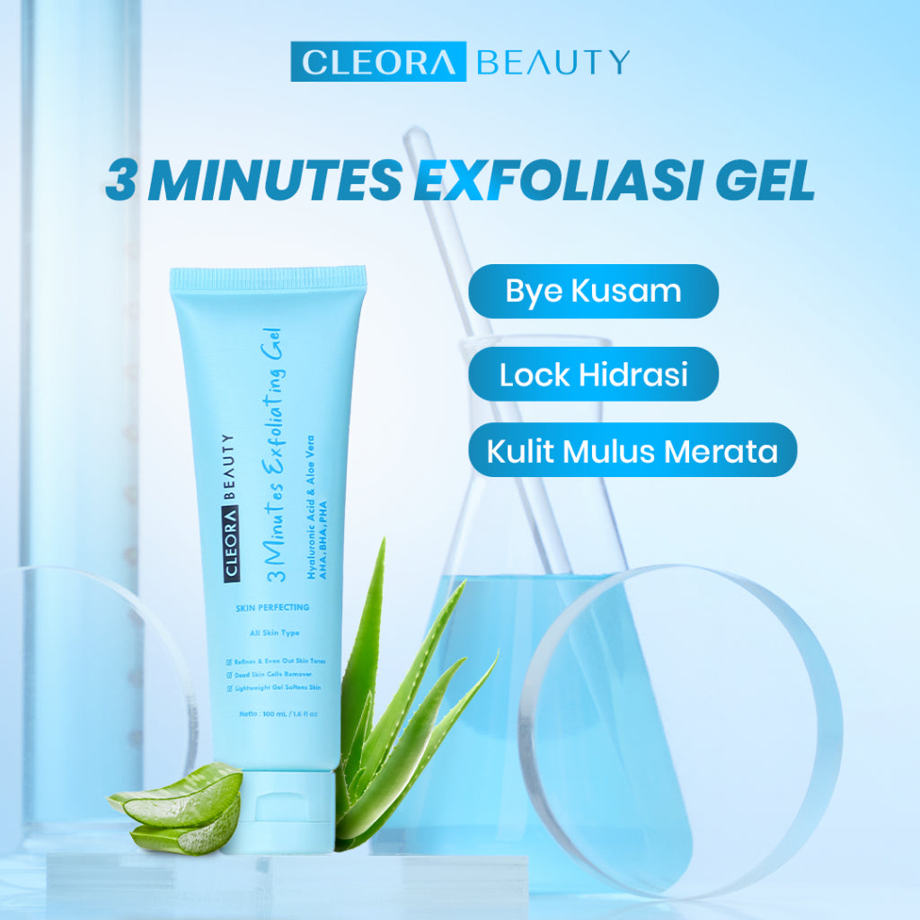 [ ] Cleora 3 Minutes Exfoliating Peeling Gel - Face Scrub Exfoliasi Wajah With AHA BHA PHA Untuk Wanita Pria Membantu Mengangkat Sel Kulit Mati Kotoran Skincare Niacinamide Eksfoliasi Muka Brightening Scincare Mencerahkan Komedo Acne Day Night