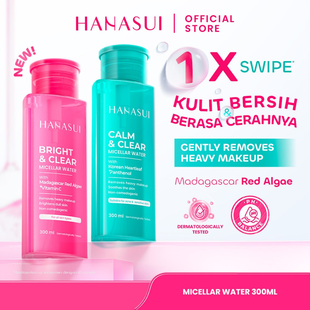 【 NEW 】HANASUI Micellar Water Lembut untuk Kulit Sensitif 0% alcohol - Micellar Mencerahkan Vitamin C - Micellar Korean Heartleaf
