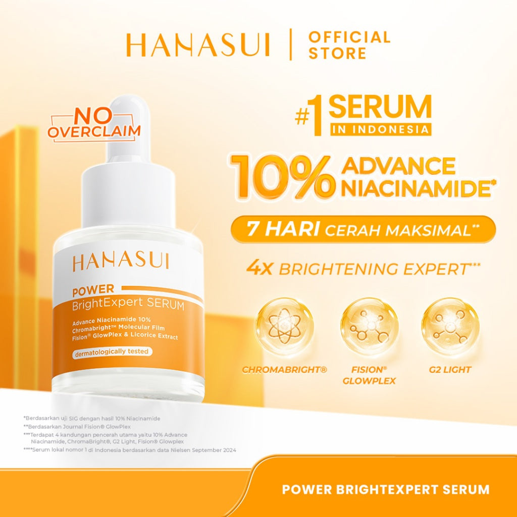 【BUNDLE】HANASUI Basic Skincare Set - Glow Expert Gentle Cleanser Collagen Water Sunscreen SPF 50 Bright Expert Moisturizer Gel Micellar Water Niacinamide Tranexamic Acid Vitamin C Membersihkan Melembapkan Mencerahkan Wajah