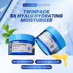 [PAKET HEMAT 2PCS] CLEORA 8x Hyalu Hydrating Moisturizer - Pelembab Muka Kering Dan Mengatasi Kusam Skincare Gel Untuk Mencerahkan Menenangkan Dark Spot Whitening Mosturizer Skin Barrier Calming Brightening Wajah Jerawat Acne Day Cream Pria Wanita BPOM