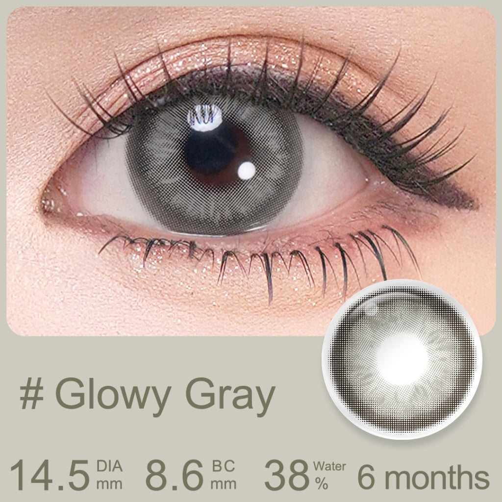 Magister Softlens Minus(0.00~-6.00) Glowy Series 14.5mm abu-abu coklat Gaya eksklusif soflen