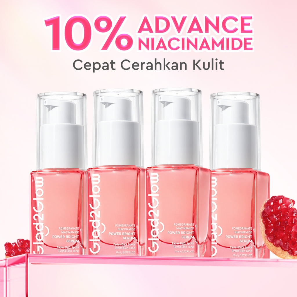 Glad2Glow Pomegrante Niacinamide Power Bright Serum Brightening Serum Mencerahkan Wajah Pemutih Wajah Serum Wajah Serum Glowing Serum Whitening Serum And Essence Wajah Facial Serum Niacinamide Serum Lightening Serum G2G Serum Bekas Jerawat Serum Wajah