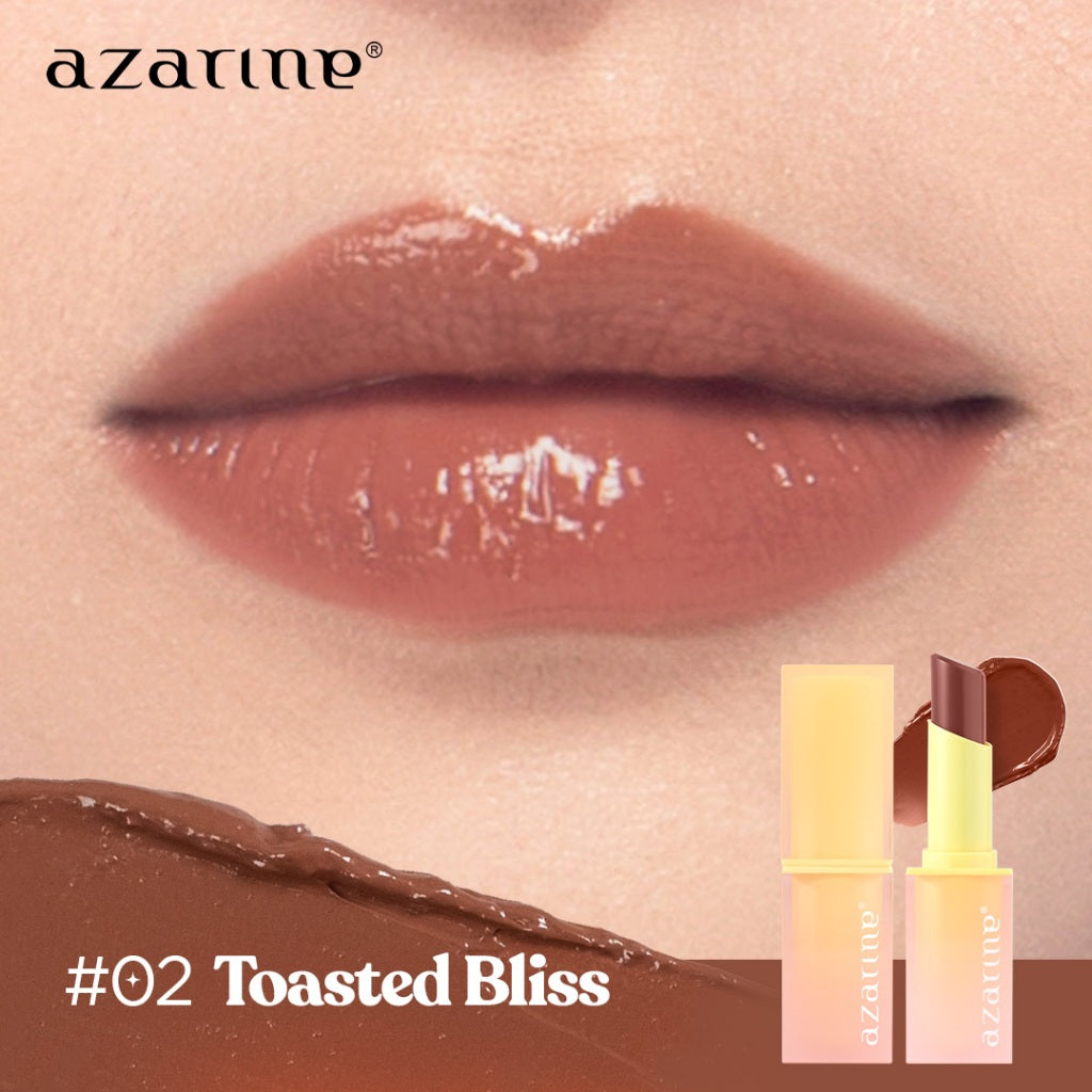 Azarine Glowkiss Sunscreen Lip Balm 3gr Pelembab Bibir SPF 35 PA +++ dengan Ceramide, Peptide, Vitamin C Membantu Mencerahkan Menghidrasi dan Melindungi Bibir dari Sinar UV