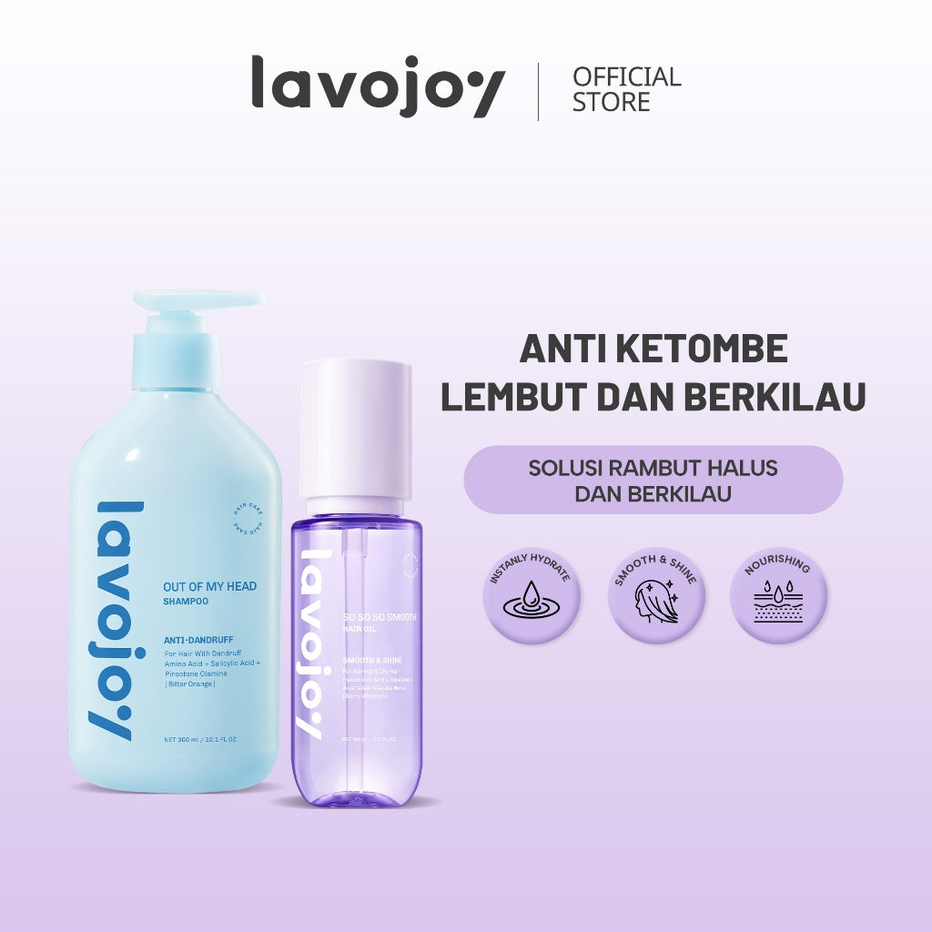 Lavojoy So So So Smooth Hair Oil 80ml  – Hair Oil Rambut Kering & Kusut, Melembutkan, Mengurangi Rambut Mengembang, Perlindungan Rambut Dari Panas Berlebih, Dengan 9 Natural Oils & Vitamin E