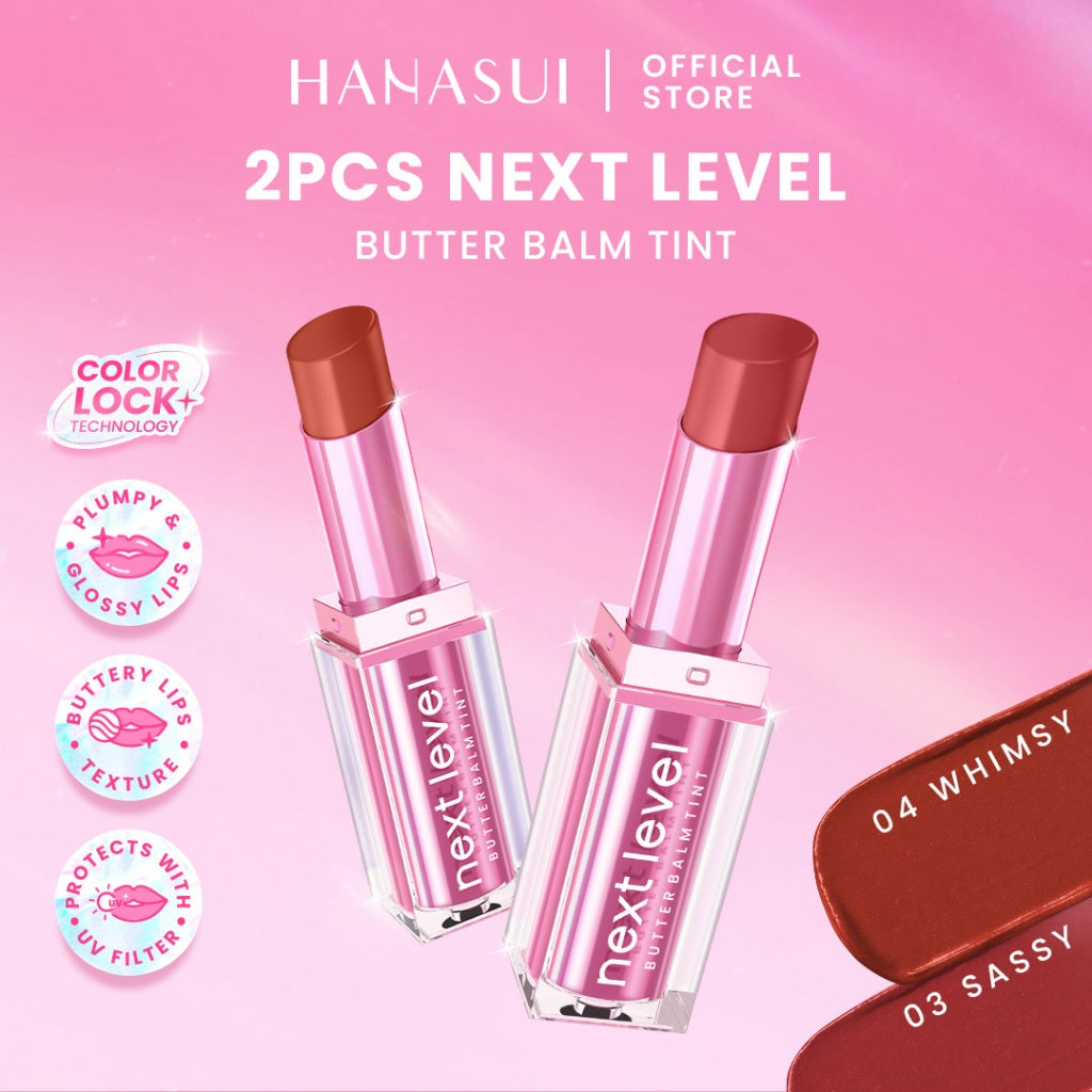 [Twinpack] Hanasui Next Level - Blurry Tint Bouncy Blush Butter Balm Liplast Cream Lip Tint Tahan Lama Velvet Finish Longlasting Bounce Tinted Balm Melembabkan Pigmented Matte Finish