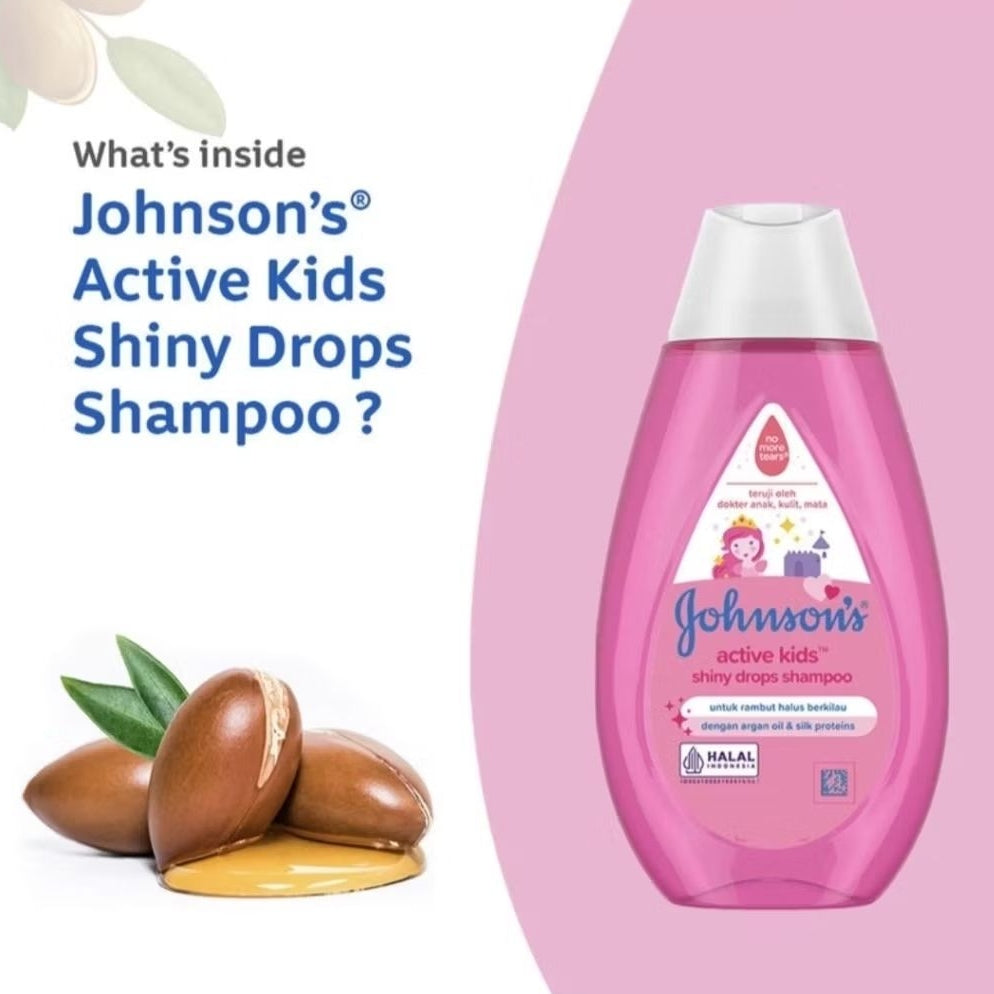 Johnson's Active Kids Sampo Anak Shiny Drops Botol 100 ml