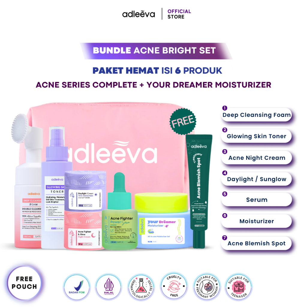 ADLEEVA - [BUNDLE SET] ACNE / WHITENING GLOWING SET (Paket Complete + Moisturizer + Essence) (PAKET HEMAT UNTUNG BANYAK)