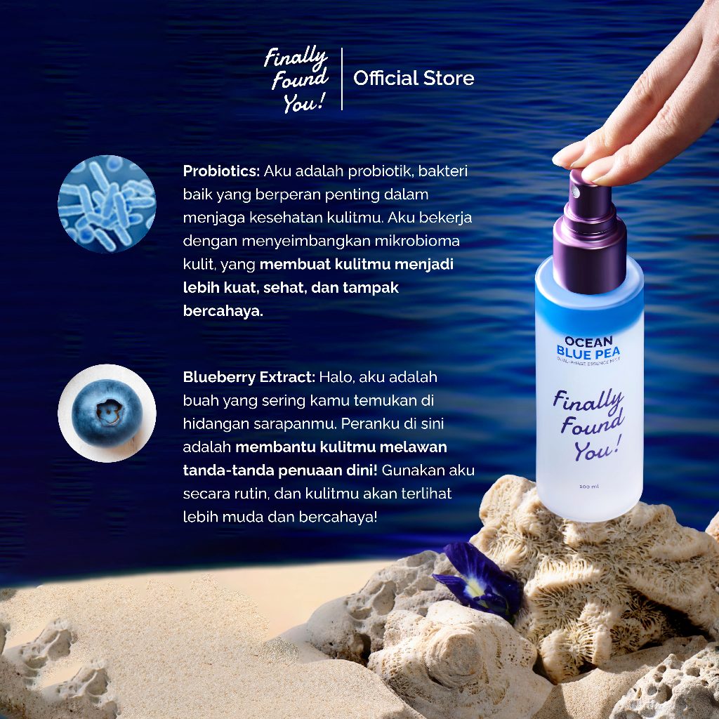 Finally Found You! Ocean Blue Pea Dual-Phase Essence Mist 100ml