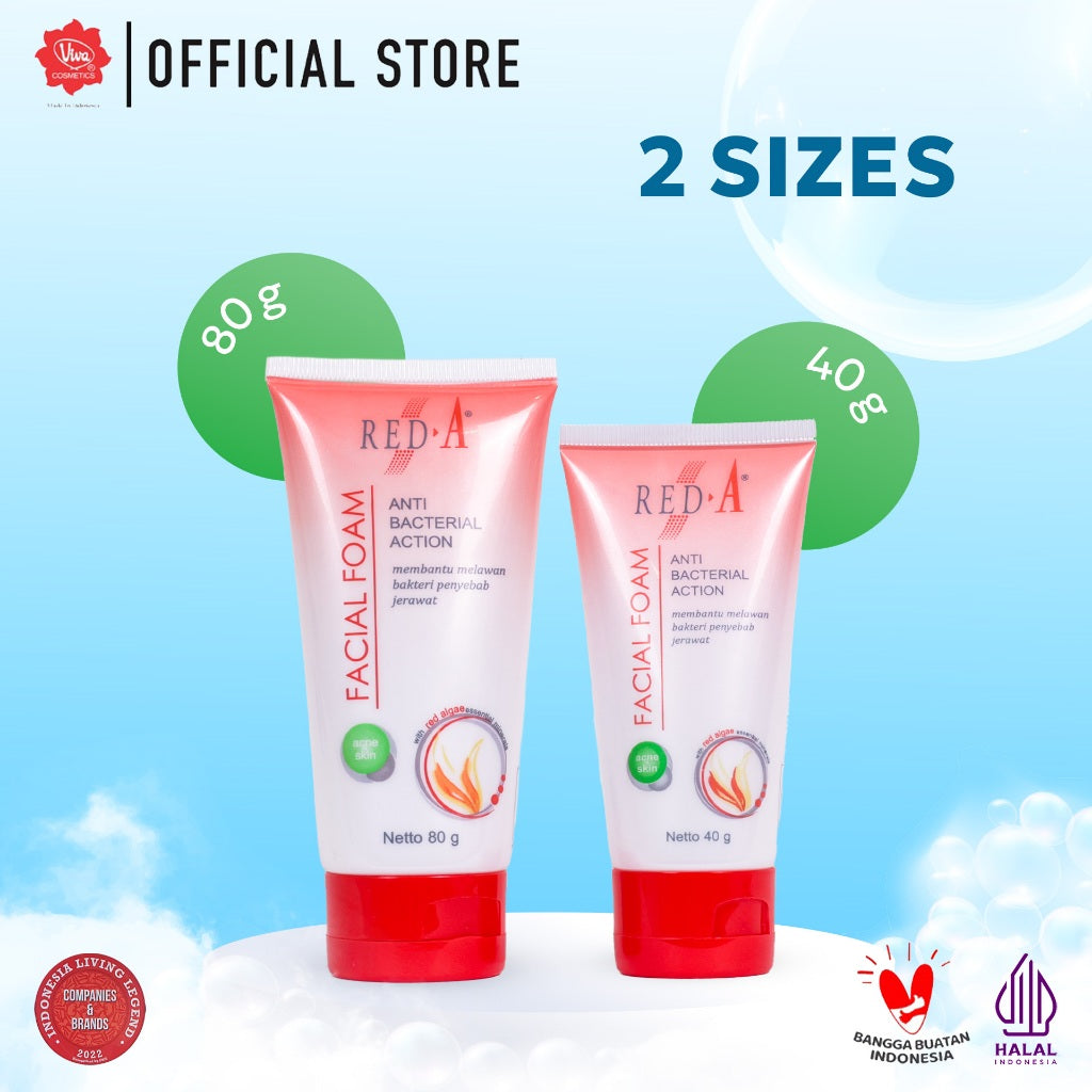 Red-A Facial Foam For Acne Skin with Oil Absorbent, Triclosan & Antibacterial (tersedia 40 Gr & 80 Gr)