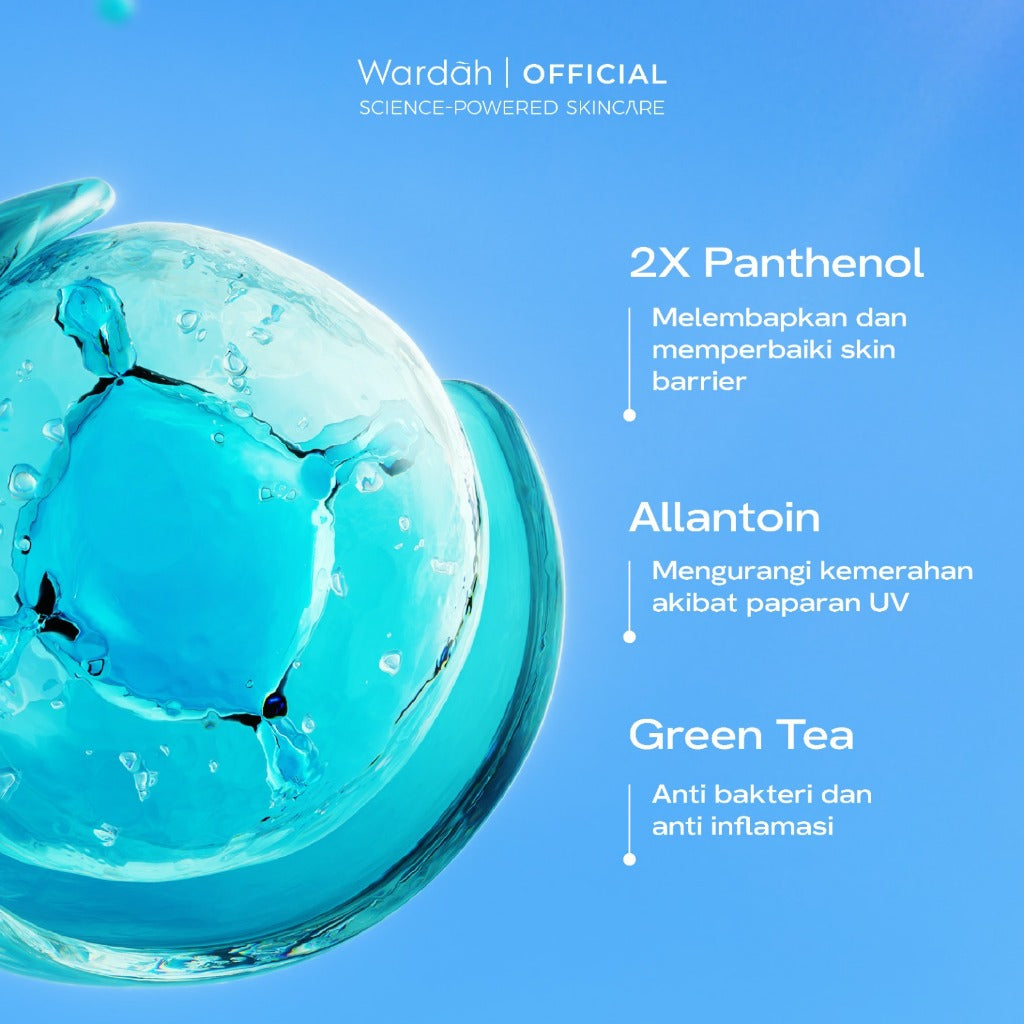 WARDAH UV Shield Acne Calming Sunscreen Serum SPF 50 PA 25ml 40 ml 100ml Sunscreen Wajah Meredakan Jerawat Ringan Mudah Meresap Calming and Repair Boosting Skincare