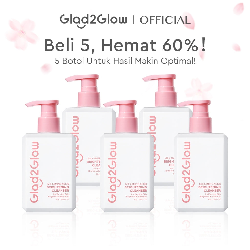 Glad2Glow Milk Amino Acid Gentle Cleanser Brightening facial wash skincare face wash sabun cuci muka cleansing balm exfoliating exfoliasi wajah sabun muka pembersih wajah Mencerahkan wajahMelembabkan kelembaban Mengandung asam amino g2glow official store