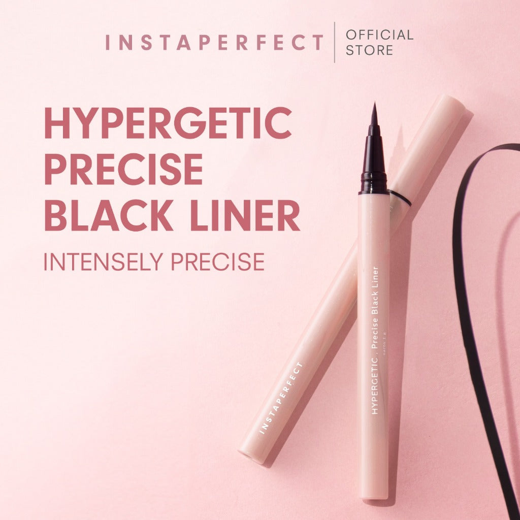 Instaperfect HYPERGETIC Precise Black Liner 1 g - Eyeliner Spidol (Hasil Presisi Sempurna & Pigmented)