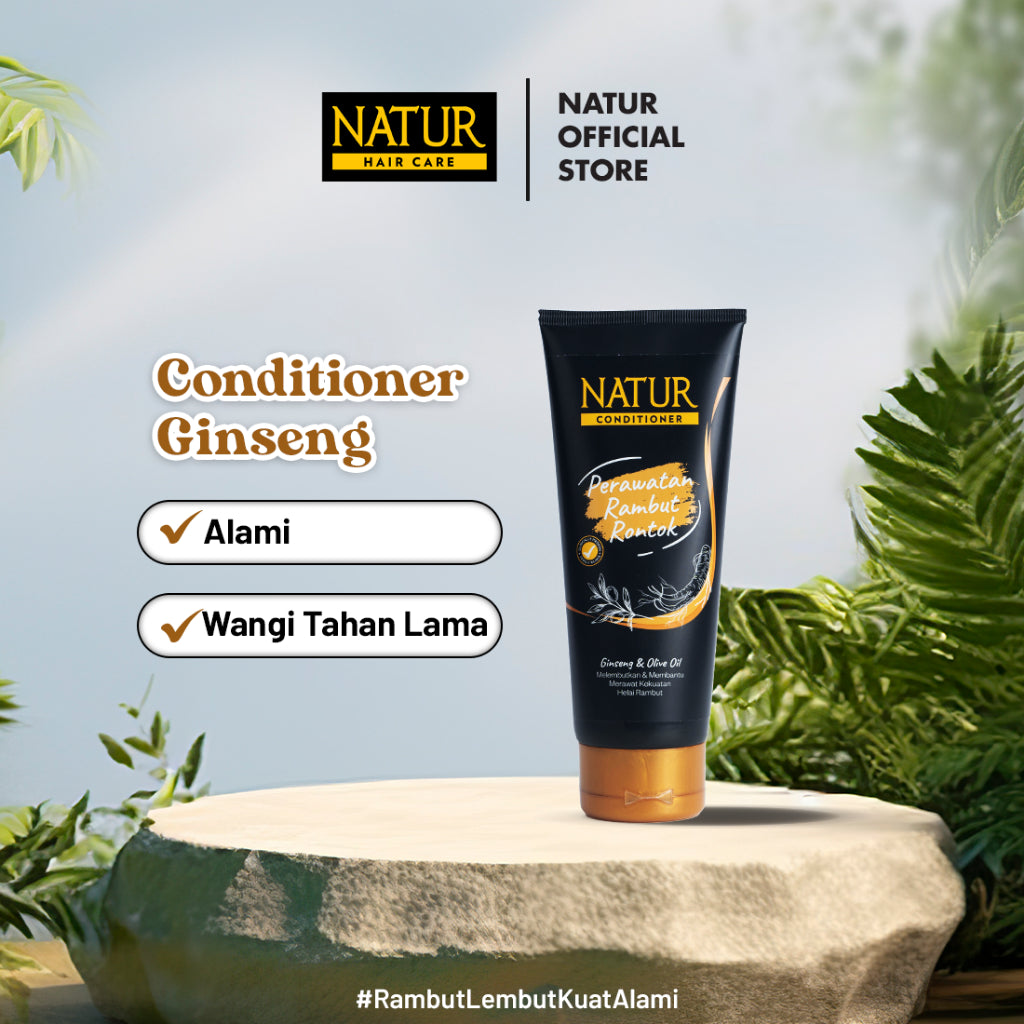 Natur Conditioner Ginseng 160 ml - Kondisioner Kekuatan Helai Rambut Rontok / Anti Hair Fall / Menguatkan Akar Rambut