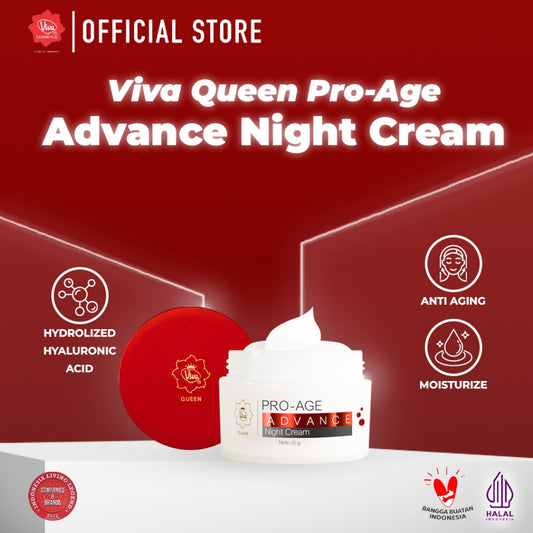 Viva Queen Pro-Age Advance Night Cream with TRIPLE ESSENTIAL CERAMIDE, SNAIL MUCIN FILTRATE, HYDROLIZED HYALURONIC ACID, MOISTURIZER , VIT E & F ( 25gr)