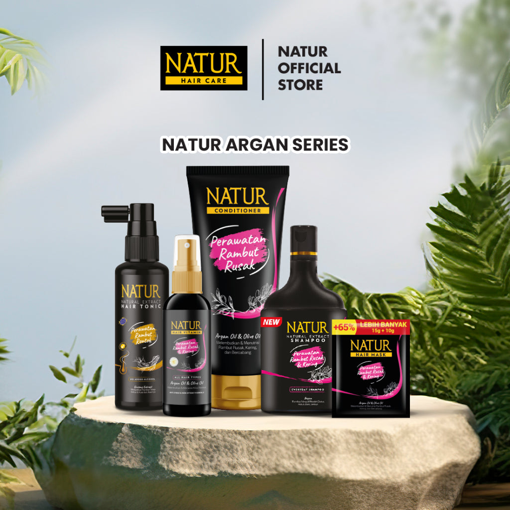 Natur Argan Series - Perawatan Rambut Rusak, Kering, dan Bercabang