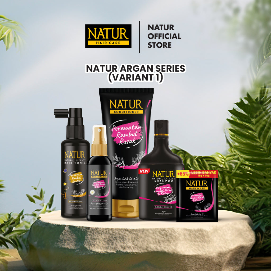 Natur Argan Series - Perawatan Rambut Rusak, Kering, dan Bercabang