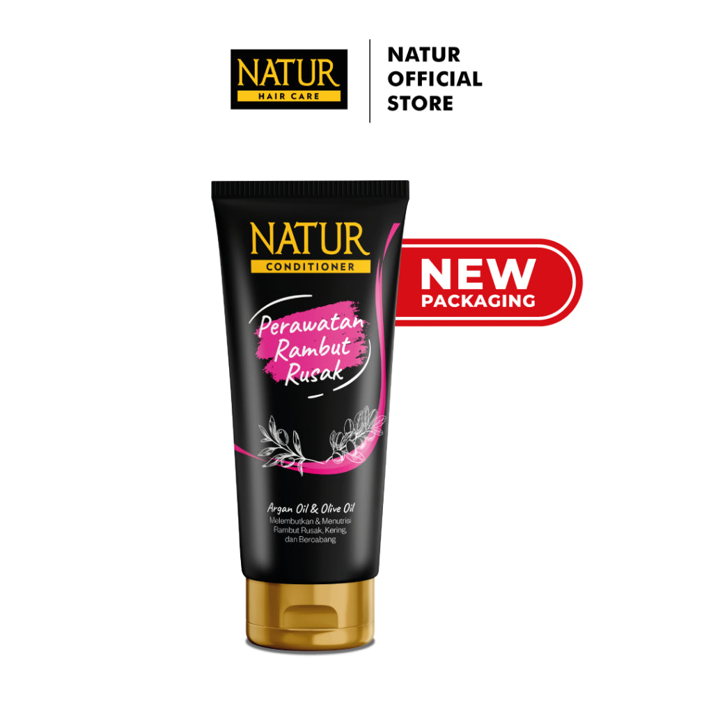 [NEW FORMULA] Natur Conditioner Argan Oil 160 Ml - Kondisoner Rambut Rusak, Kering & Bercabang